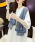 Denim patchwork cardigan